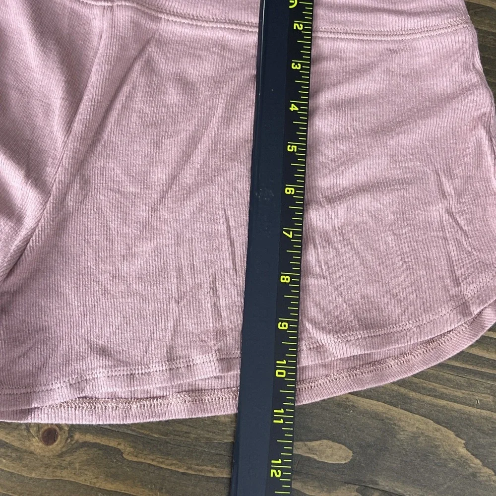 Athleta Well Rested Rib Sleep Shorts Womens Size M Pull On Stretch Mauve Pink